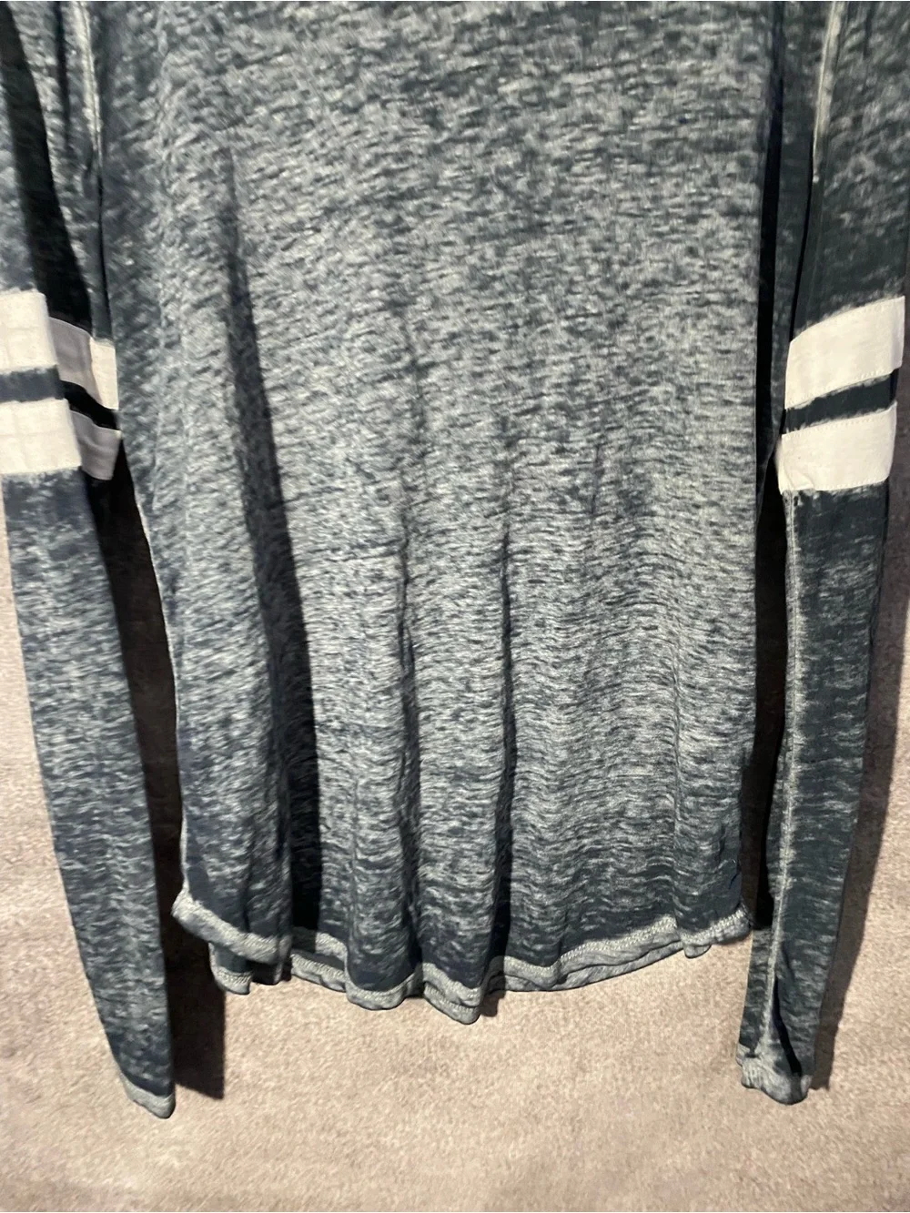 Modern Lux Large Gray Burnout Shirt You Break It You Buy It Striped Long Sleeve